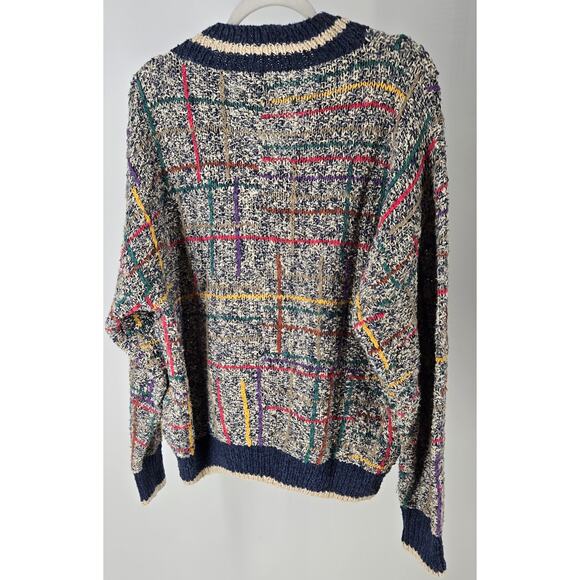 Vintage Boston Traders Linen Blend Classic Tennis Sweater Mens Large V-Neck - Picture 5 of 8